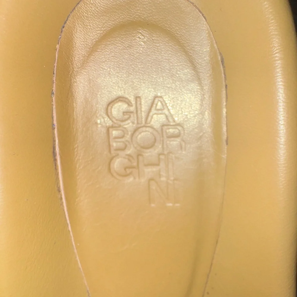 Gia Borghini Mustard Yellow Double-Strap Slide Sandals Size 7 European size 37‎